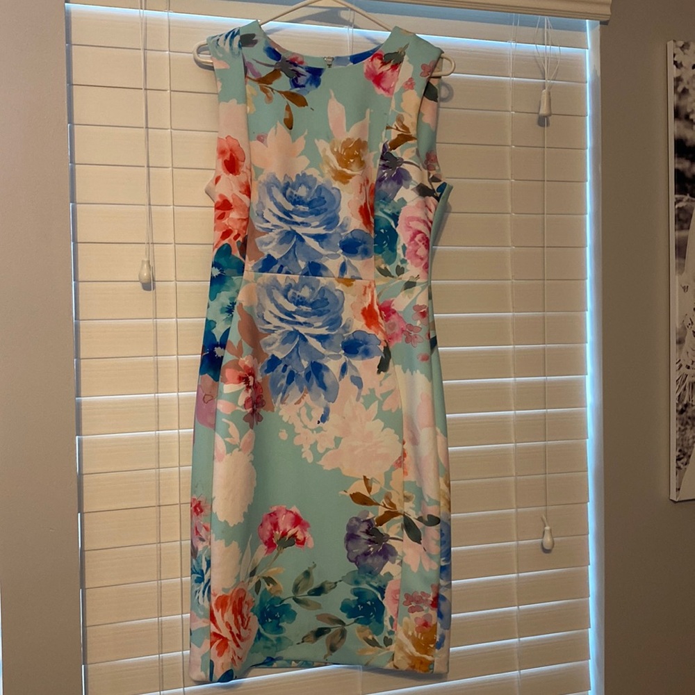 Blue floral dress